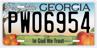 GA license plate PWO6954