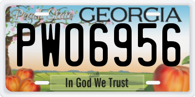 GA license plate PWO6956