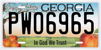 GA license plate PWO6965