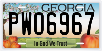 GA license plate PWO6967