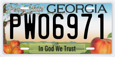 GA license plate PWO6971