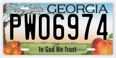 GA license plate PWO6974