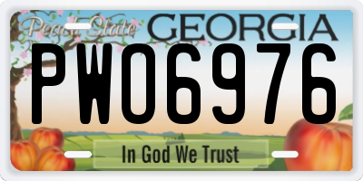 GA license plate PWO6976