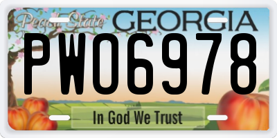 GA license plate PWO6978