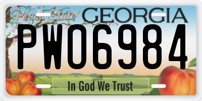 GA license plate PWO6984