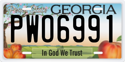 GA license plate PWO6991