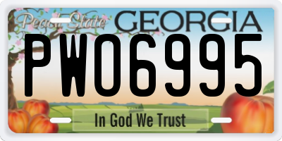 GA license plate PWO6995