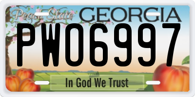 GA license plate PWO6997