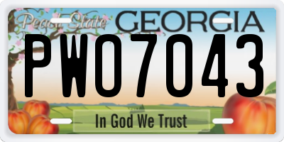 GA license plate PWO7043