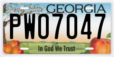 GA license plate PWO7047