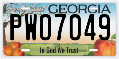 GA license plate PWO7049