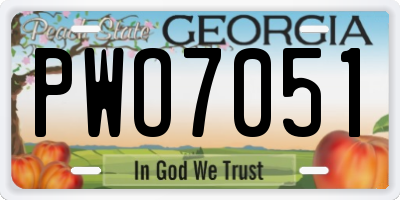 GA license plate PWO7051