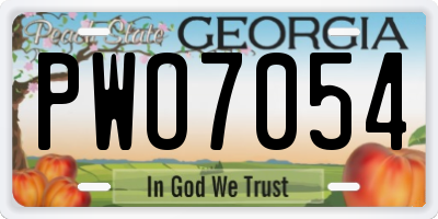 GA license plate PWO7054