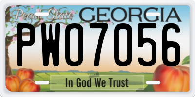 GA license plate PWO7056
