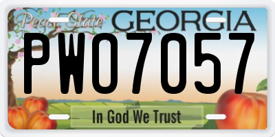 GA license plate PWO7057