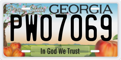 GA license plate PWO7069