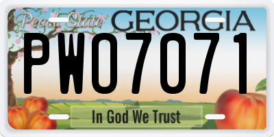 GA license plate PWO7071