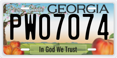 GA license plate PWO7074