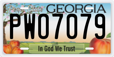 GA license plate PWO7079