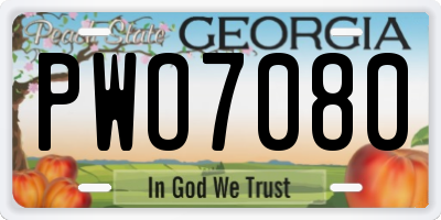 GA license plate PWO7080