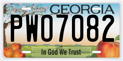 GA license plate PWO7082