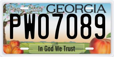 GA license plate PWO7089