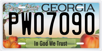 GA license plate PWO7090