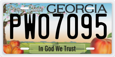 GA license plate PWO7095