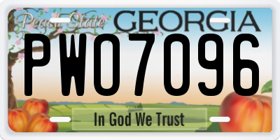 GA license plate PWO7096