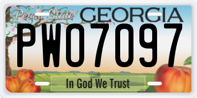 GA license plate PWO7097
