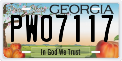 GA license plate PWO7117