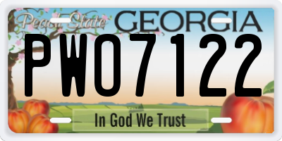 GA license plate PWO7122