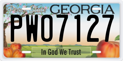 GA license plate PWO7127