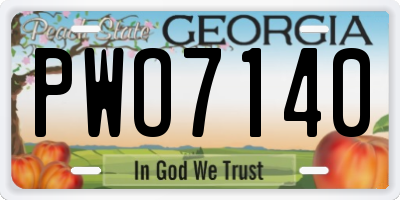 GA license plate PWO7140