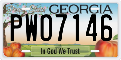 GA license plate PWO7146