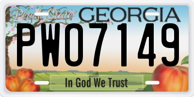 GA license plate PWO7149