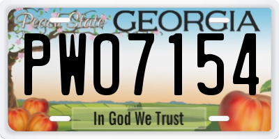 GA license plate PWO7154