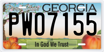 GA license plate PWO7155
