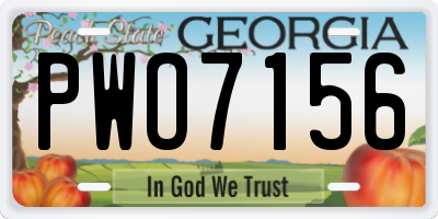 GA license plate PWO7156