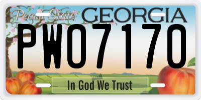 GA license plate PWO7170