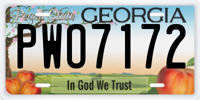GA license plate PWO7172