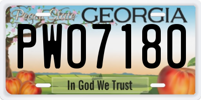 GA license plate PWO7180