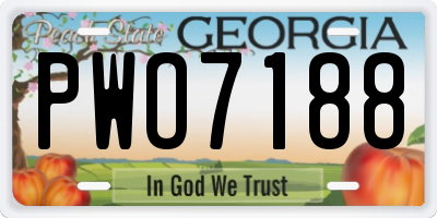 GA license plate PWO7188