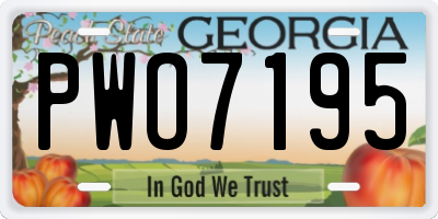 GA license plate PWO7195