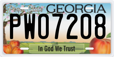GA license plate PWO7208