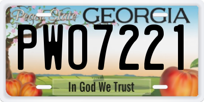 GA license plate PWO7221