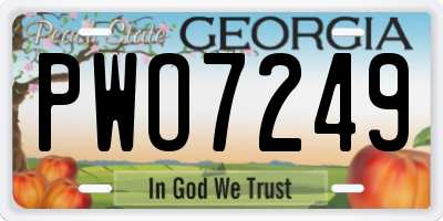 GA license plate PWO7249