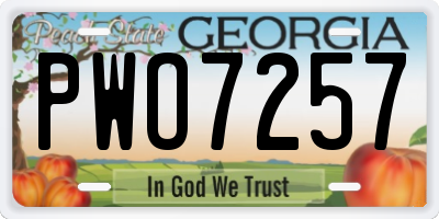 GA license plate PWO7257