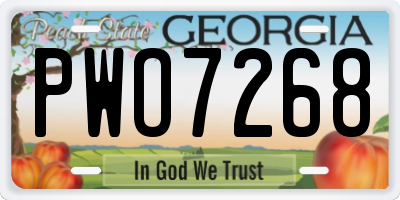 GA license plate PWO7268