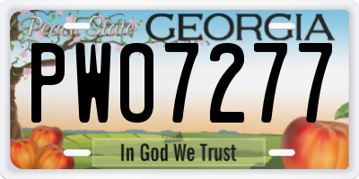 GA license plate PWO7277